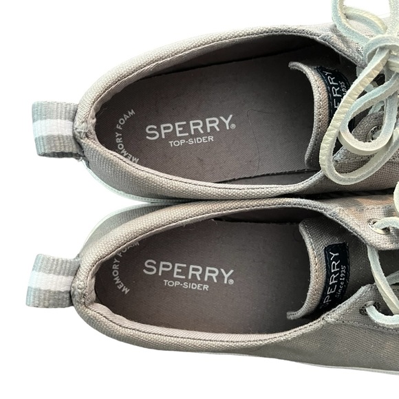 NWOB Sperry Top-Siders Crest Vibe sneakers memory foam canvas leather gray 8 - Picture 5 of 11